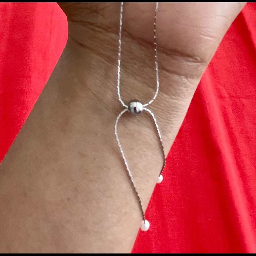 925 Sterling Silver Pearl Bowknot Minimalist Necklace
